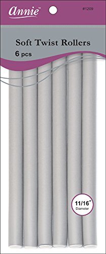Annie 01209 Soft Twist Rollers, Gray, 6 Count