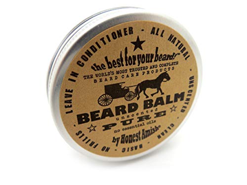 Honest Amish - Pure - Fragrance Free Beard Balm - All Natural - 2 Ounce