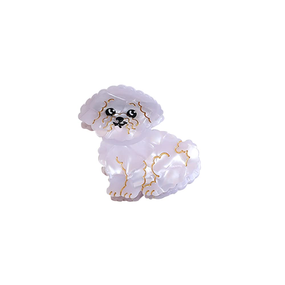 Bichon Frise Dog Hair Clips,Small Claw Clips for Girls,Acetate Hair Clips for Women,S12