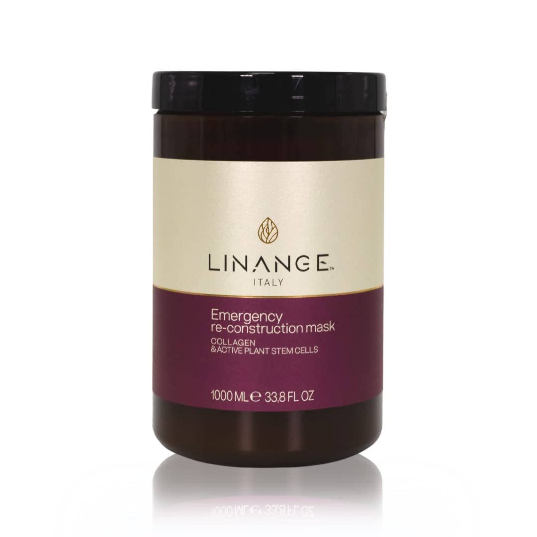 LINANGE Emergency Reconstruction Mask for Very Damaged Hair - Nourishing Hair Treatment, 1000ml / 33.8 oz.