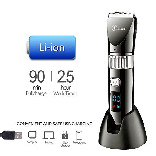 Hatteker Cordless Hair Trimmer Pro Hair Clippers Beard Trimmer For Men Haircut Kit Cordless Usb Rechargeable Waterproof
