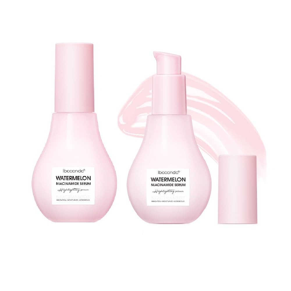 2 Pcs Watermelon Moisturizer Facial Serum - Brighten, Moisturize, And Lightweight Glow Facial Serum & Priming Liquid Highlighter