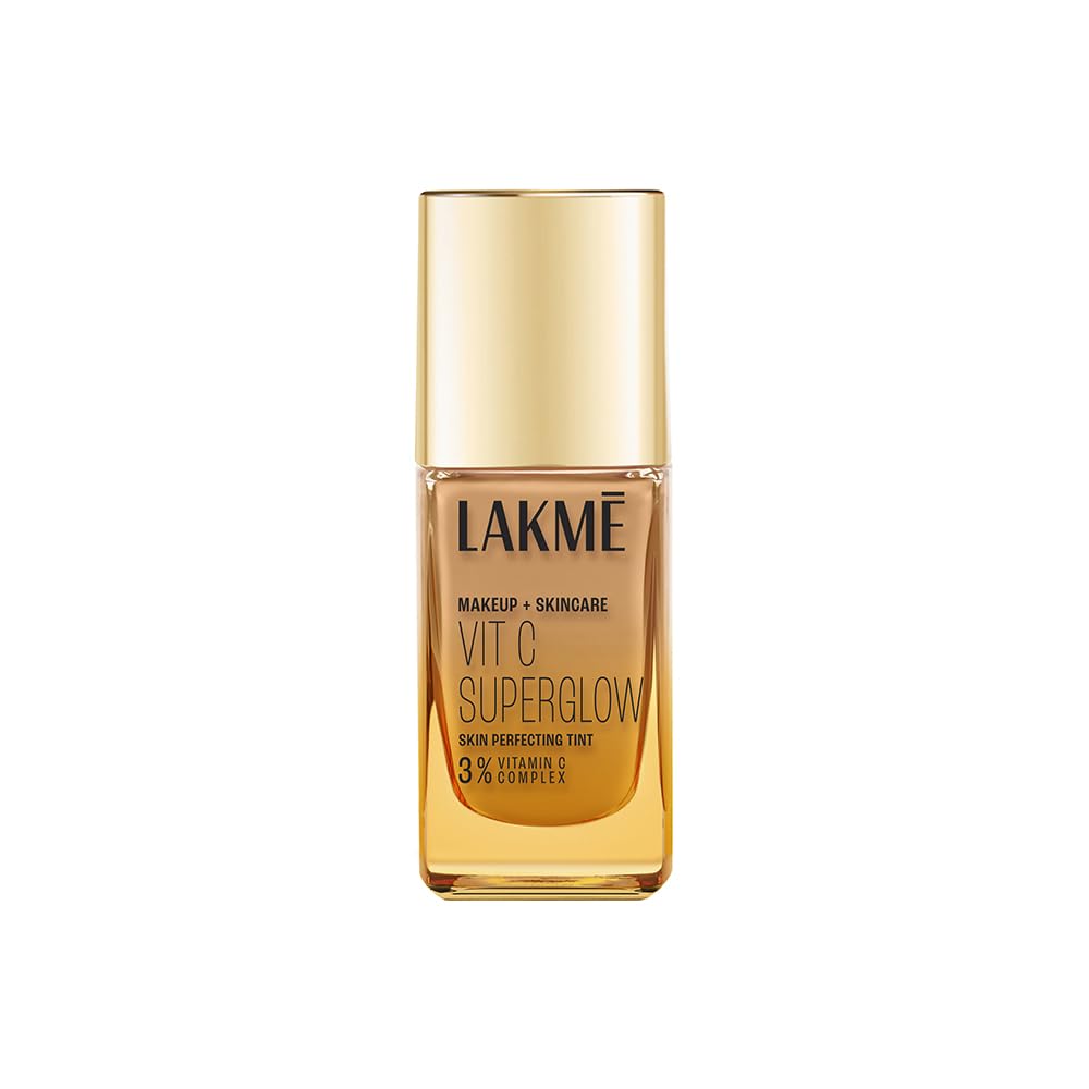 Lakm Makeup+Skincare Vitc Superglow Skin Perfecting Tint Neutral Medium N220 25Ml, Natural Finish, Liquid Form For All Skin Type