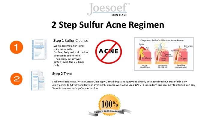 JOESOEF SKIN CARE Sulfur Soap for Acne, 100G, Dermatologist Approved, Yellow, Model SS101