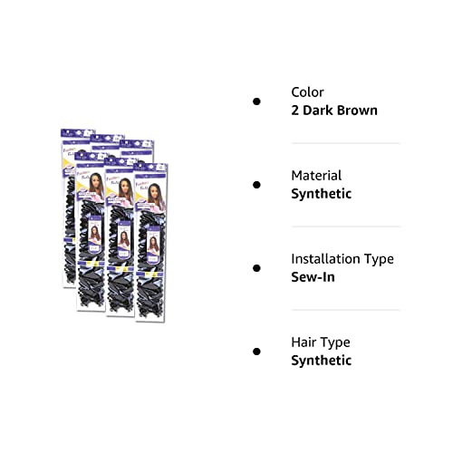 Water Wave 22'' (6-Pack, 2 Dark Brown) - Freetress Synthetic Crochet Braiding Hair