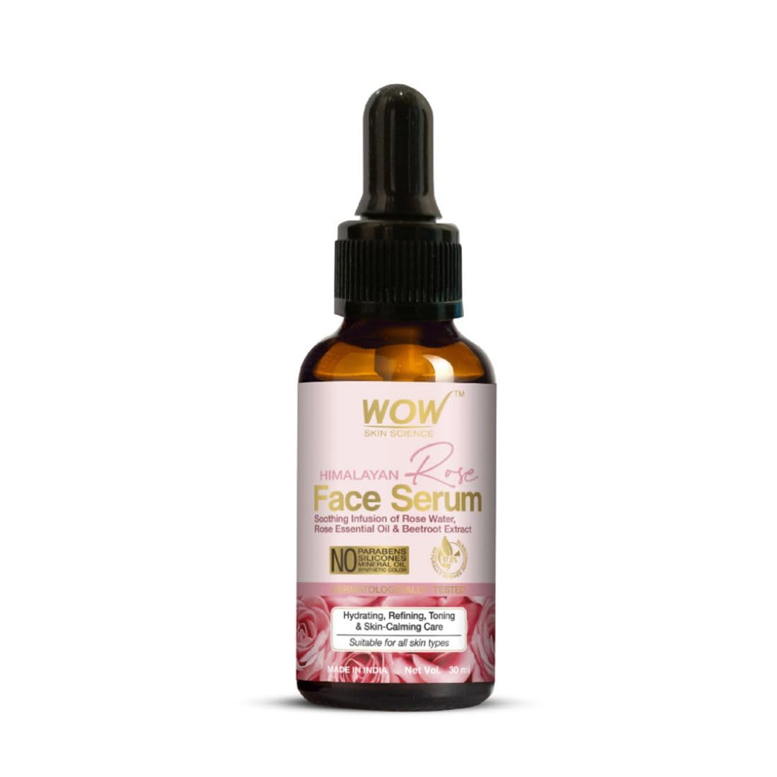 Wow Skin Science Hydrating Himaliyan Rose Face Serum | Rose Essential Oil & Beetroot | Vitamin B5 & E For Repair, Blemishes, Ton