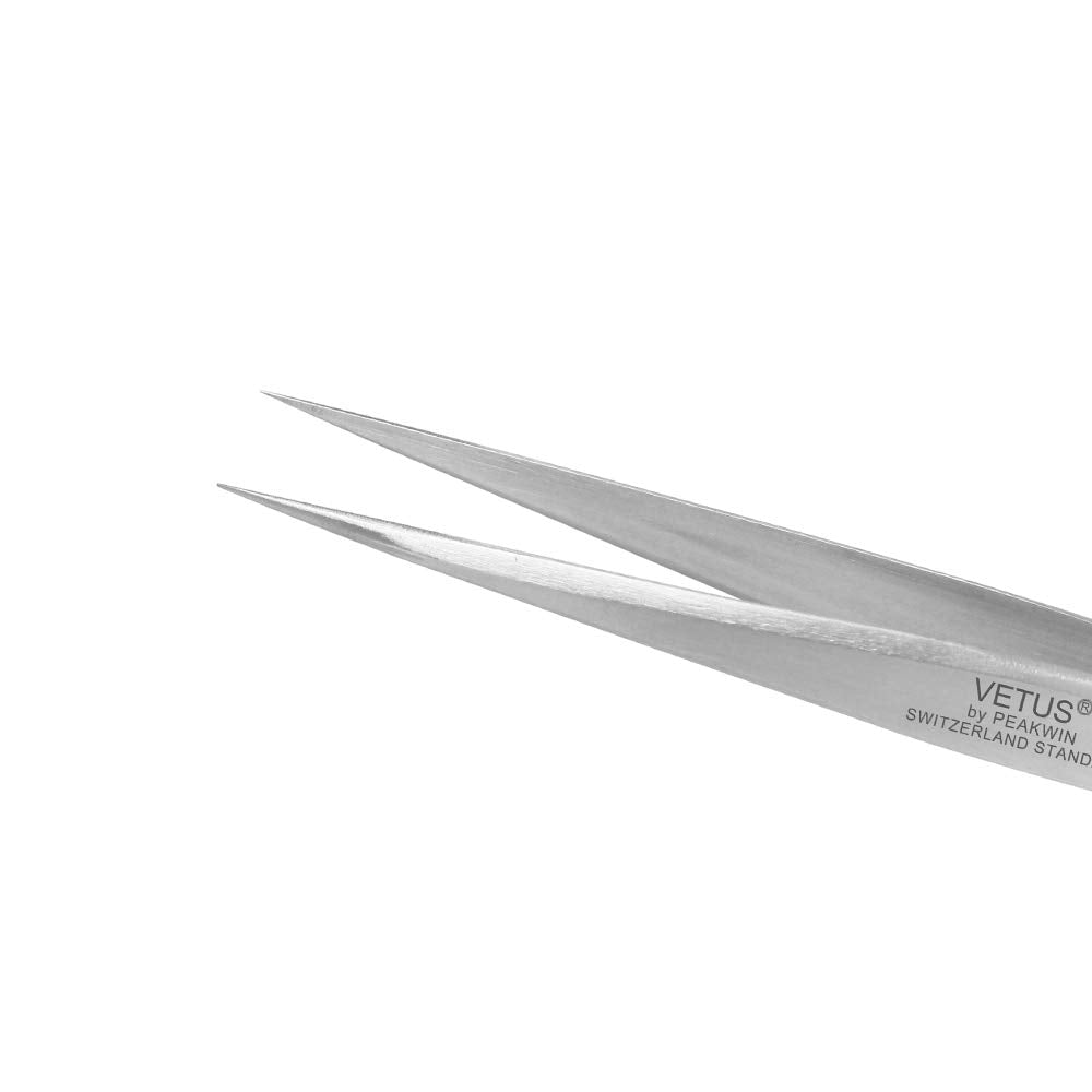 Vetus Tweezer Stainless Steel Non-Magnetic Pointed Tip Professional Eyelash Eyebrow Switzerland Standard St-16