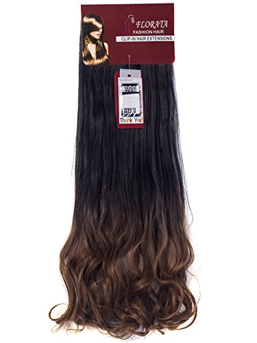 Lelinta 7Pcs 16 Clips 24 Inch Wavy Curly Full Head Clip In On Double Weft Hair Extensions Dark Brown To Ginger Brown