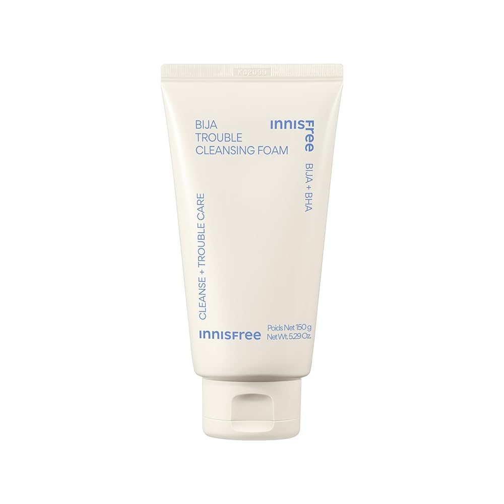 Innisfree Bija Foaming Cleanser With Salicylic Acid | Korean Face Wash For Oily Acne Prone Skin | Non Drying, Hydrating And Deep
