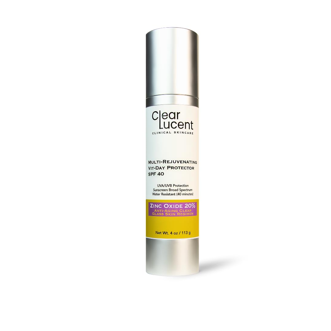 Multi Rejuvenating VitDay Protector Sunscreen SPF 40  20% Zinc Oxide, Mineral Face Sunscreen | Invisible, ReefSafe, WaterRes