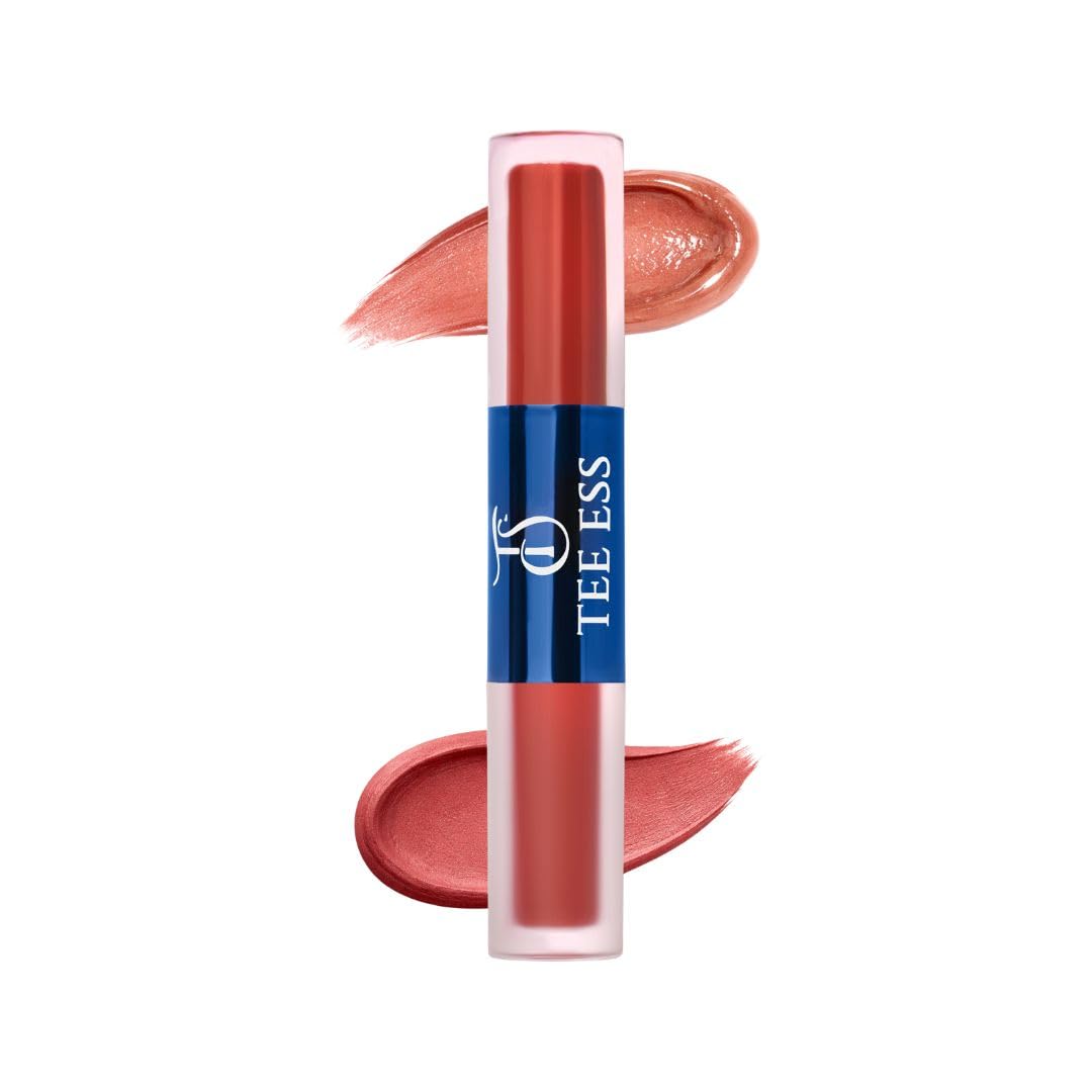 Tee Ess Duo Lips 2In1 | Lip Gloss & Matte Cream Mousse Liquid Lipstick | High Shine Gloss + Soft Matte Finish | LongLasting, 