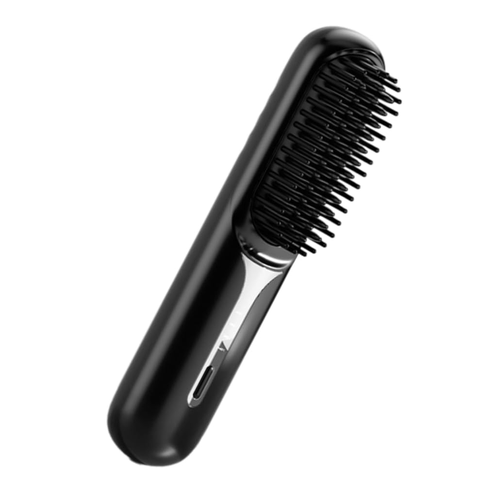Portable Hair Straightening Brush with Adjustable Heating Technology Styling