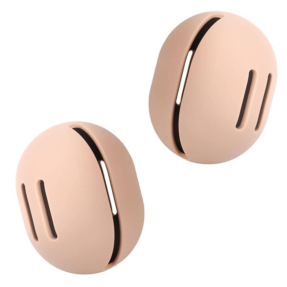 BEZOX Makeup Sponge Holder (Pack of 2), Breathable Silicone Beauty Sponge Case for Travel, Cute Make Up Blender Container - Khak