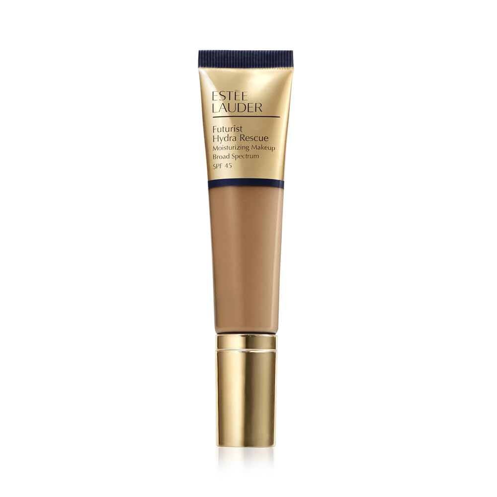 Est  e Lauder Futurist Hydra Rescue Moisturizing Foundation SPF 45 for a 12-Hour Glow, 1.2 Fl Oz, 5W2 Rich Caramel