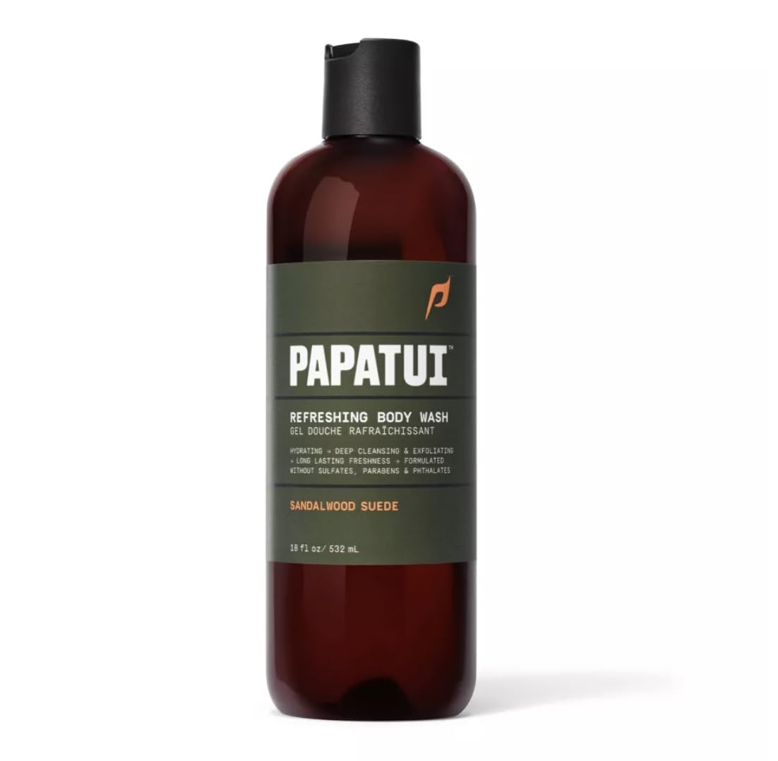 Papatui Refreshing Mens Body Wash Sandalwood Suede  18 fl oz