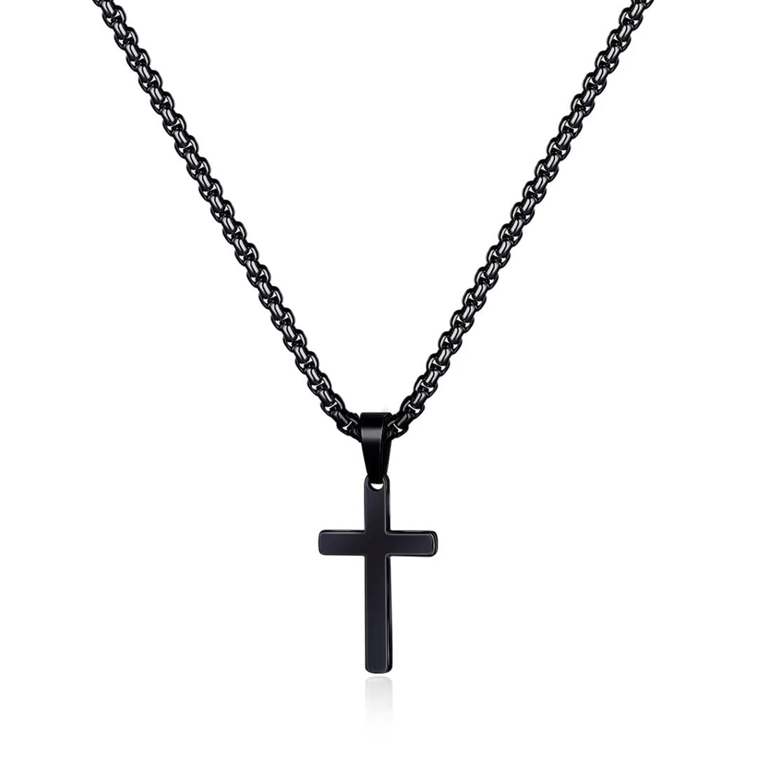 Ursteel Cross Necklace for Men, Mens Cross Chain Stainless Steel Cross Necklace for Men 20 Inch Cross Necklace Jewelry Gifts for