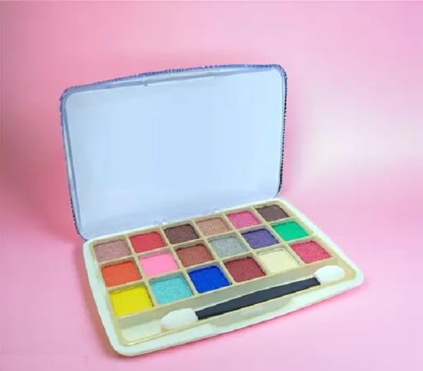 Glamezone 18 Multicolor Eyeshadow With Brush Long Lasting & Eye Makeup Palette 12 Ml (Multicolor)