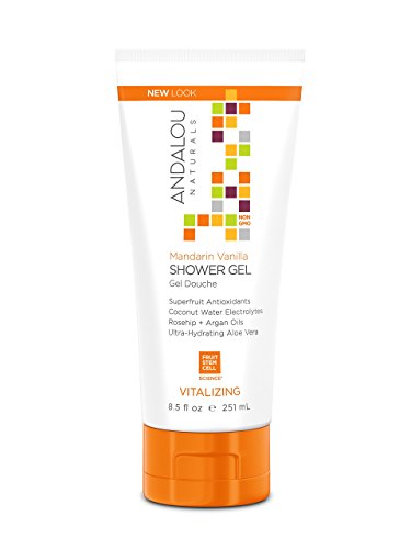 Andalou Naturals Mandarin Vanilla Vitalizing Shower Gel, 8.5 Fl. Oz., Gently Cleanses And Protects Skins Moisture With Argan Oil