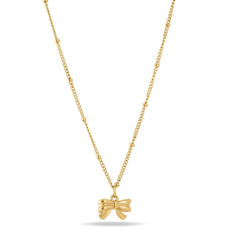 Palmonas Gilded Bow Necklace For Women  Jewellery Gift For Girls & Women | Waterproof & AntiTarnish Bow Pendant Chain, Stylish