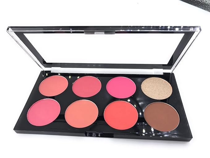 Blush Palette, Highly Pigmented & Long Lasting, Matte Mineral Blush Powder Bright Shimmer Pro Hd Face Blush,Contour And Highligh