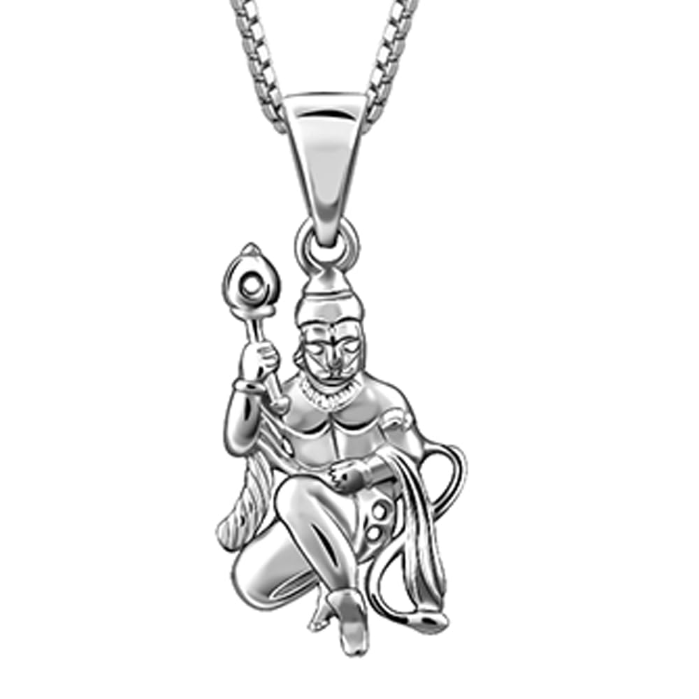 Giva 925 Silver Anjaneya Pendant With Link Chain For Him | Gifts For Men And Boys | With Certificate Of Authenticity And 925 Sta