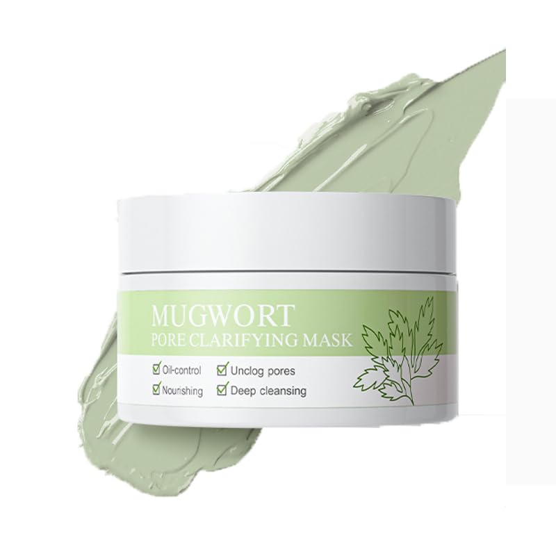 Easilydays Mugwort Pore Clarifying Mud Mask, Deep Cleansing Unclog Pores, Nourishing, Oil Control, Face Exfoliator Targets Clogg