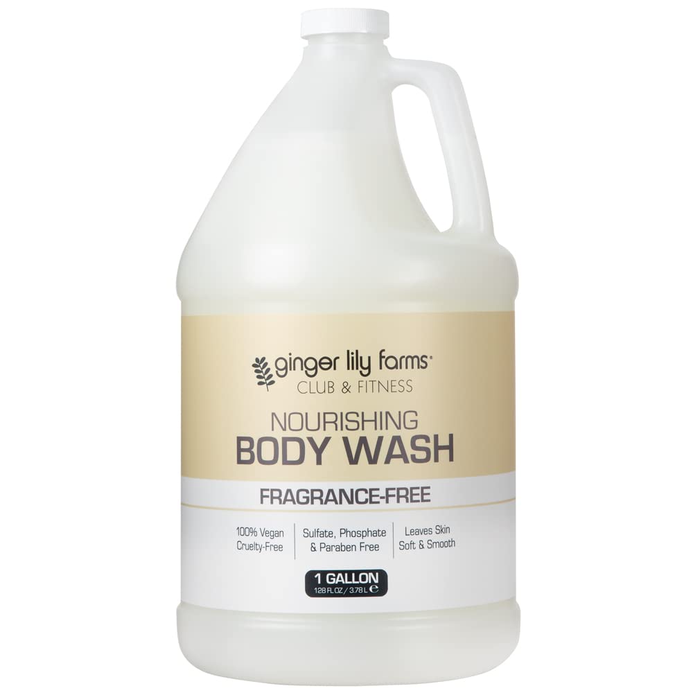 Ginger Lily Farms Club & Fitness Nourishing Body Wash, 100% Vegan & Cruelty-Free, Bath & Shower Gel For Men And Women, Fragrance