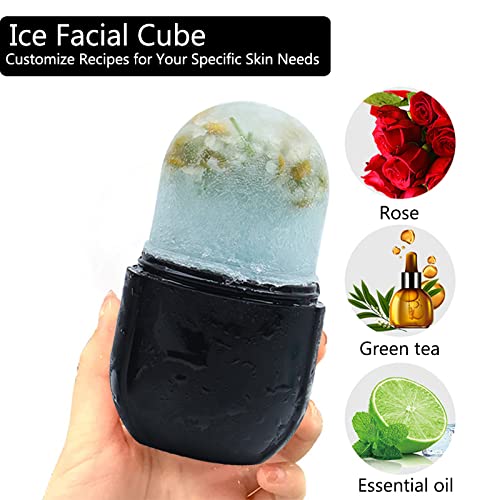 IMEASY Ice Roller for Face and Eye, Black Silicone Facial Massage Tool, Model M1806
