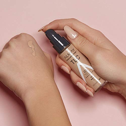 Almay Truly Lasting Color Liquid Makeup, Long Wearing Natural Finish Foundation with Vitamin E and Lemon Extract, Hypoallergenic