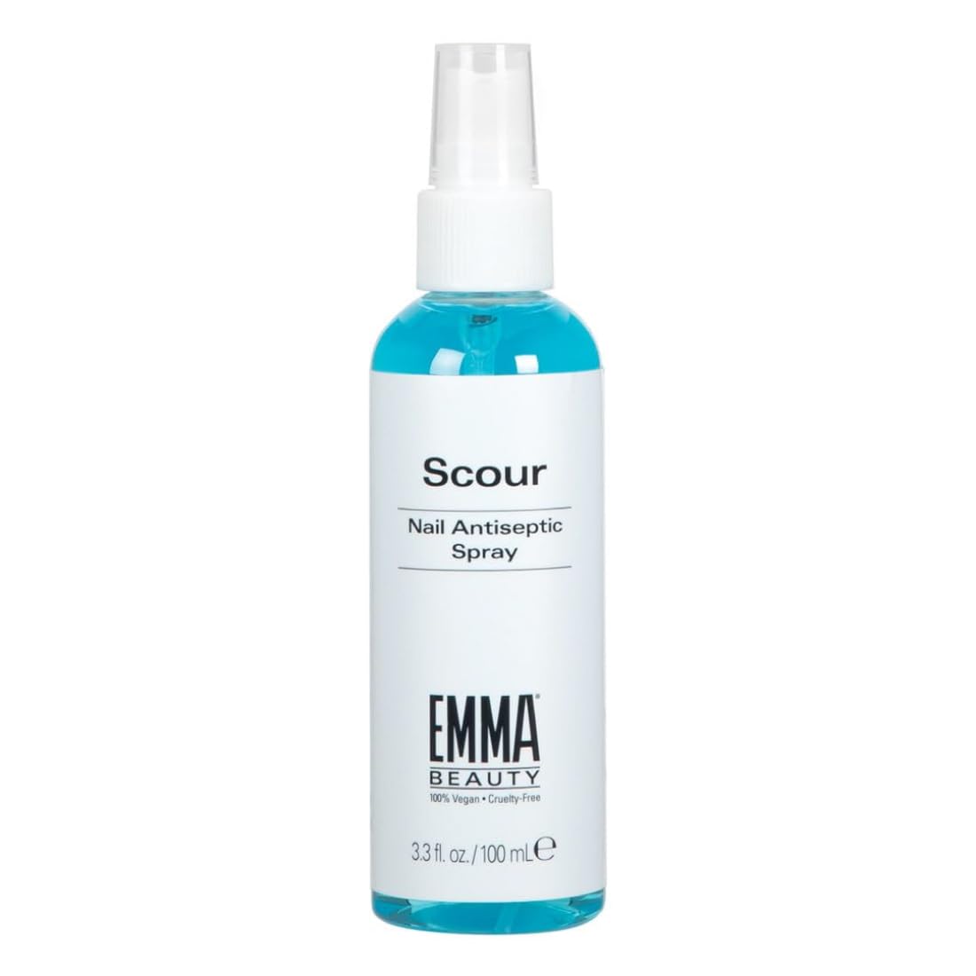 EMMA Beauty Scour Nail Antiseptic Spray, Nail Surface Cleanser and Cleaning Solution, 12+ Free Formula, 100% Vegan & Cruelty-Fre