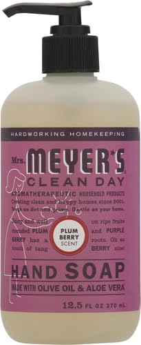Mrs. Meyers Clean Day Hand Soap, Plumberry, Made With Essential Oils, 12.5 Oz