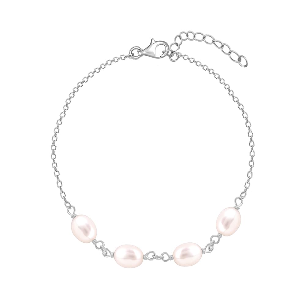 Giva 925 Silver Pearl Glance Bracelet, Adjustable | Gifts For Women And Girls | With Certificate Of Authenticity And 925 Stamp |