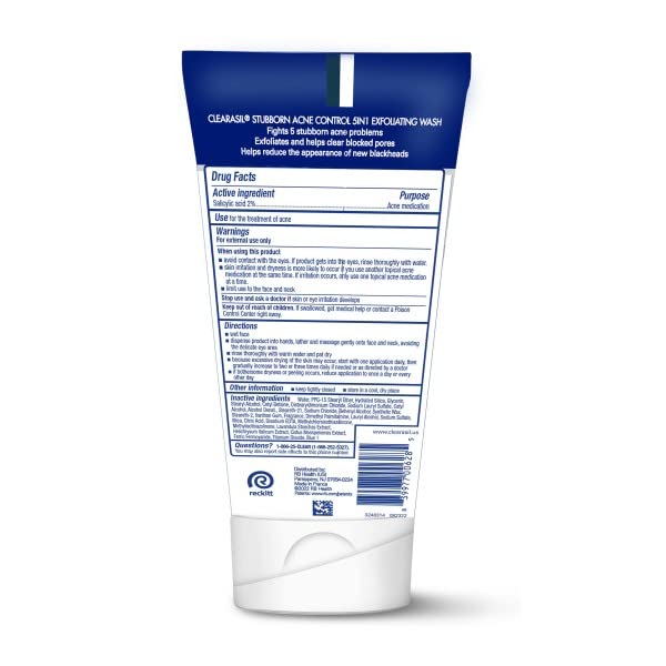 Clearasil Ultra 5in1 Exfoliating Wash, 6.78 oz. (Pack of 2)