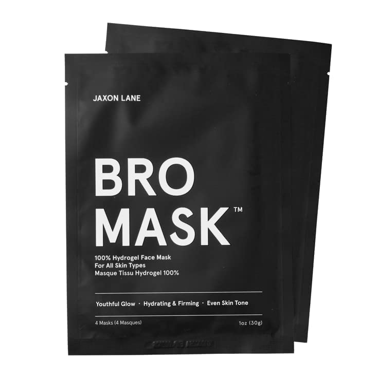 Bro Mask: Korean Face Mask For Men  2 Pc. Hydrating Anti Aging Sheet Masks Contains Vitamin C, Vitamin E, Hyaluronic Acid, Hydro