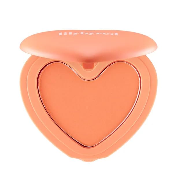 Lilybyred Luv Beam Cheek(Ad) (03_Flush Orange) - Heart Shaped Powder Blush With Shimmer, Natural-Looking Flush, Long-Lasting Rad