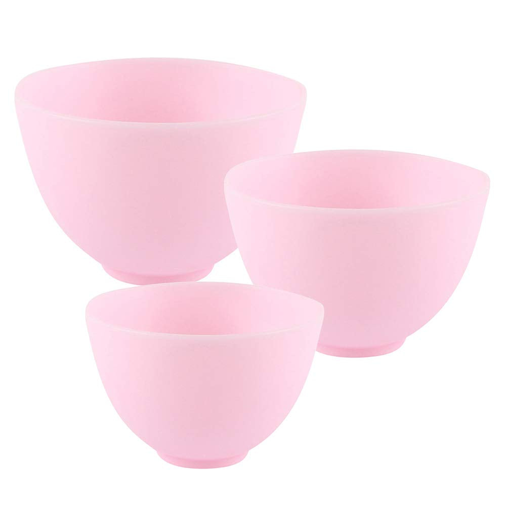 Healifty Skincare Spatula 3Pcs Diy Face Mixing Bowl Facial Mud Bowl Silicone Facemask Bowl Cosmetic Beauty Tool for Home Salon S