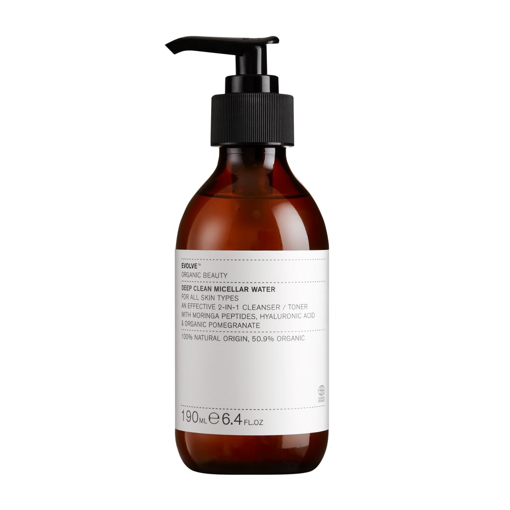 Evolve Organic Beauty - Natural Deep Clean Micellar Water | Small-Batch, Vegan Clean Beauty (6.4 Fl Oz | 190 Ml)
