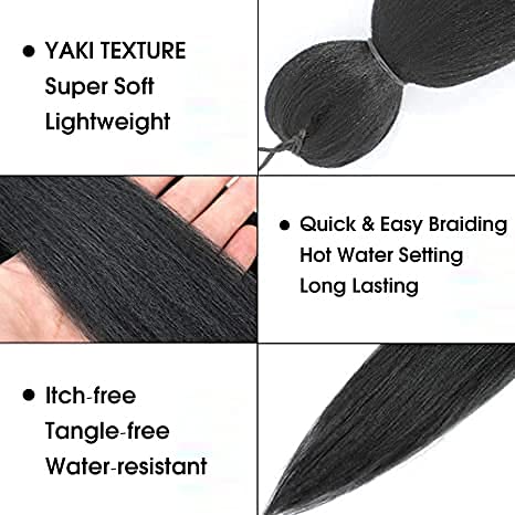 Rosdina Pre-Stretched Braiding Hair - 26 Inch 8 Packs Dark Brown Super Long Braiding Hair For Twist Or Box Braids, Yaki Texture
