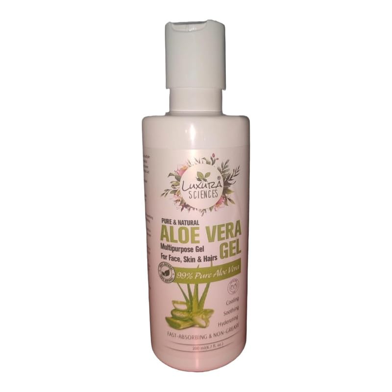 Luxura Sciences Aloe Vera Gel 200Ml | Pure Hydrating & Soothing Gel | Lightweight, NonSticky | For All Skin Types