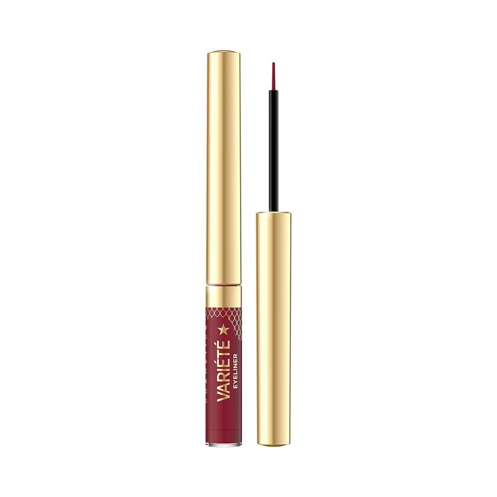 Eveline Cosmetics Variete Camouflage Eyeliner Red  2.8 Ml | LongLasting, SmudgeProof, QuickDrying, Vegan Liquid Eyeliner For