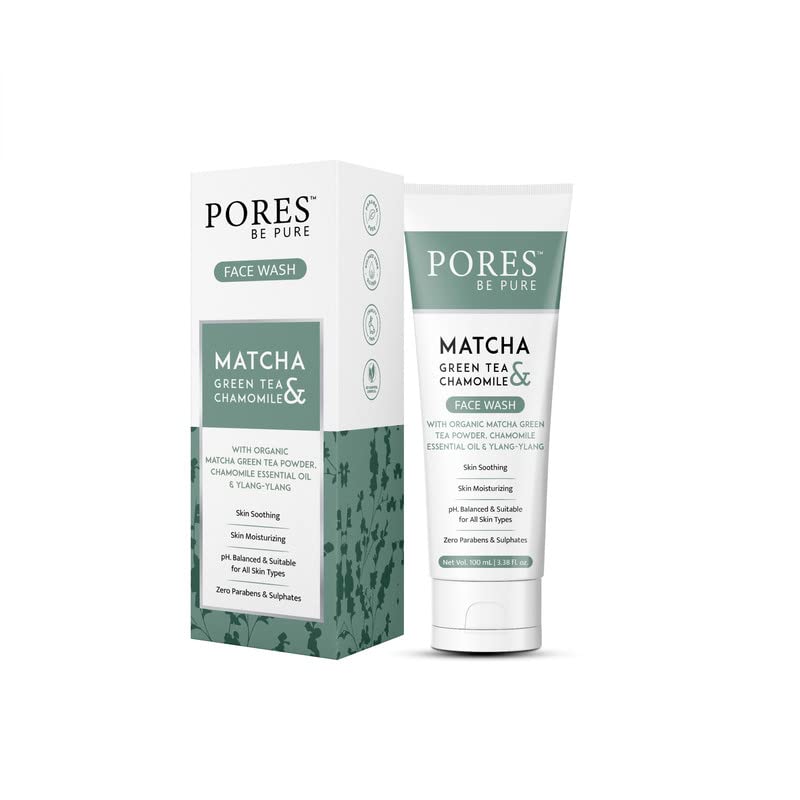 Pores Be Pure Green Tea Face Wash For Pore Cleansing, Acne & Oil Control Cleanser | Gentle Exfoliating, Non-Drying Face Wash For