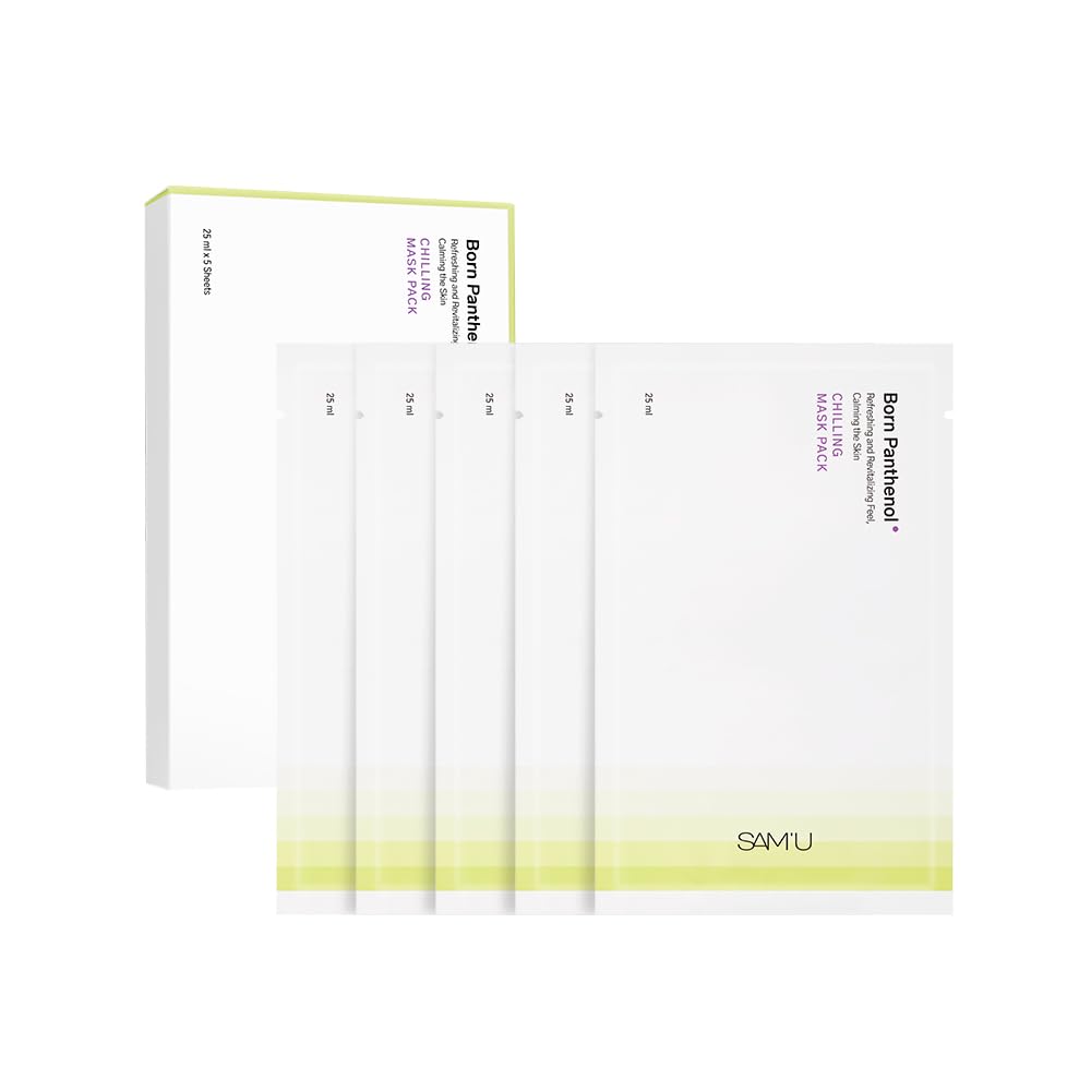 SAMU Born Panthenol Chilling Mask  Korean Facial Sheet Mask with Birch Sap & Xylitol for Deep Hydration  Soothing & Cooling F