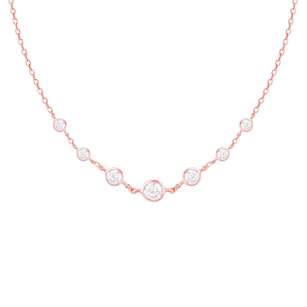 Giva 925 Silver Rose Gold Stoned Necklace| Pendant To Gift Women & Girls | With Certificate Of Authenticity And 925 Stamp | 6 Mo