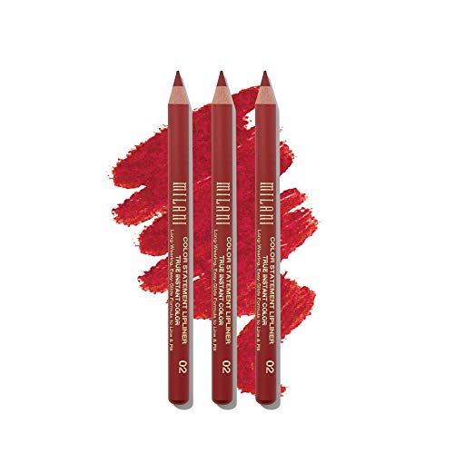 Milani Color Statement Lipliner - True Red (0.04 Ounce) - 3 Pack of Cruelty Free Lip Liners to Define, Shape and Fill Lips