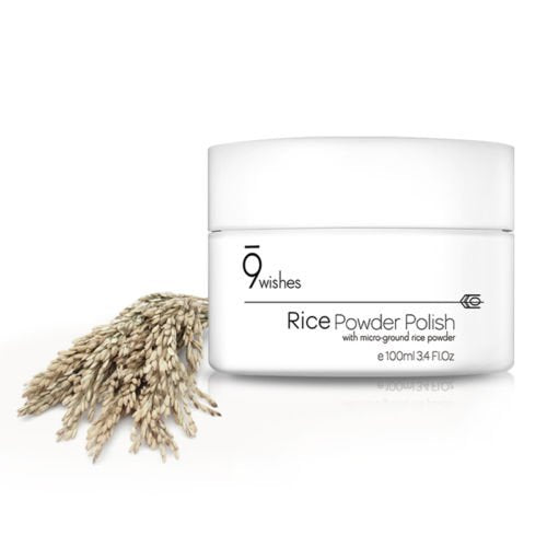 9wishes Rice Powder Polish 3.38oz | Powder to Foam Facial Cleanser with Rice Extract | Korean Skincare Exfoliating Polish for Ge