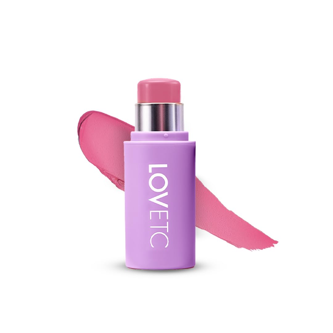 Lovetc MultiPurpose Blush Stick, 3In1 Makeup, 12Hr Wear, Bloom 7.5G