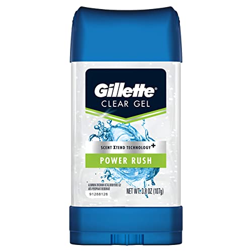 Gillette Anti-Perspirant Deodorant Clear Gel, Power Rush 3.8 oz (Pack of 2)