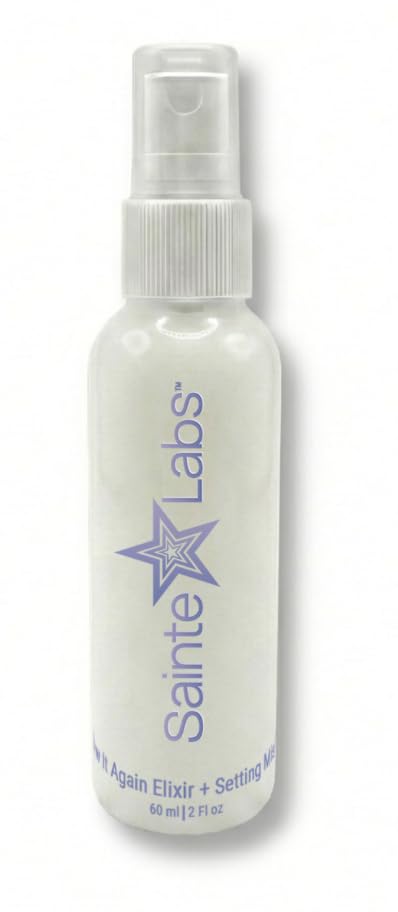Sainte Labs Dew It Again Elixir + Setting Mist, Hydrating Face Spray & Makeup Setting Spray, Dewy Finish with Hyaluronic Acid, N