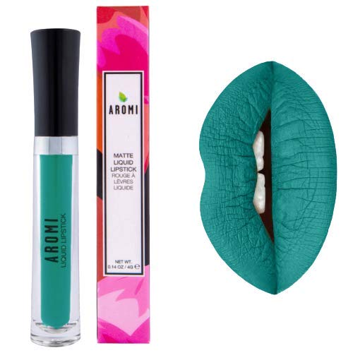 Aromi Teal Matte Liquid Lipstick - Turquoise, Blue Green Lip Color, Vegan And Cruelty-Free Makeup, Waterproof, Long-Lasting (Mer