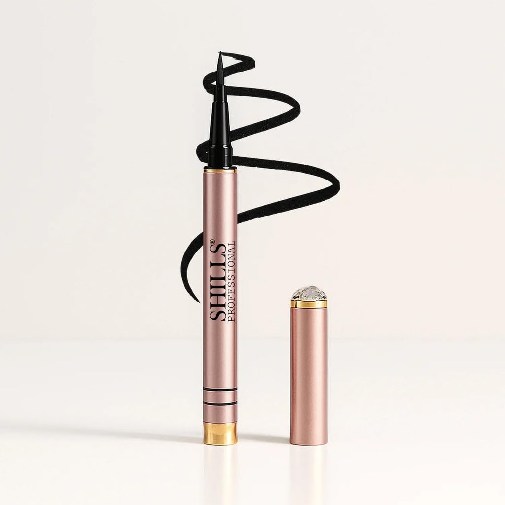 Shills Professional Waterproof Eyeliner | Water Resistant & Smudge Proof | AllDay Stay Intense Black Eyeliner | Precision Tip |
